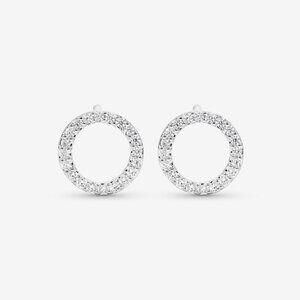 Michael Hill Circle Stud Earrings With Cubic Zirconia in Sterling Silver